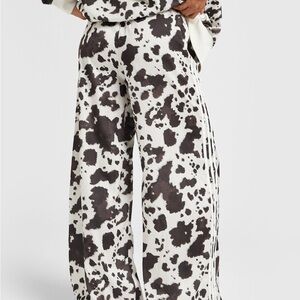 Adidas Women's Black and White Wide Leg Pants